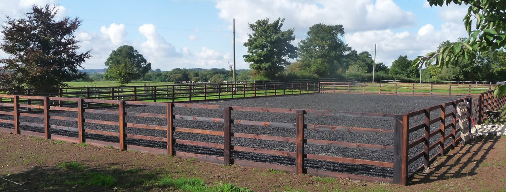 Panorama of a finished equestrian arena